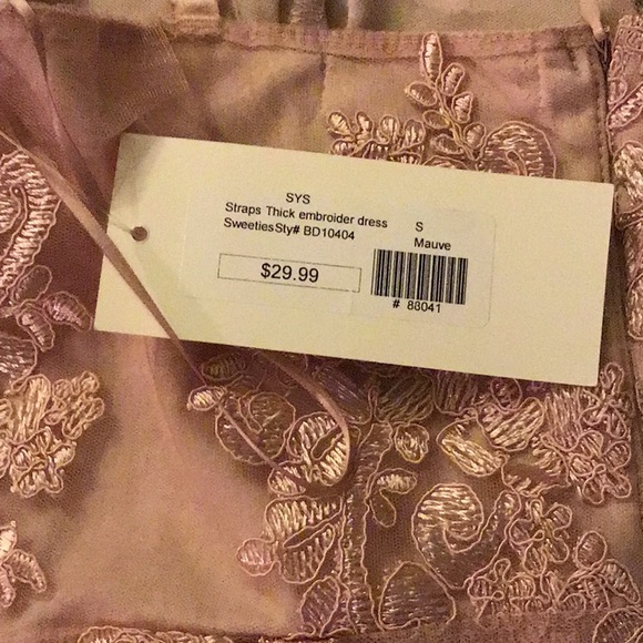 Mauve mini embroider pattern dress - Picture 6 of 6